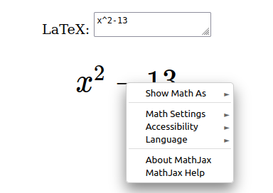 LaTeX to MathJax and MathML