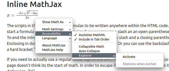 Accessible Math Content