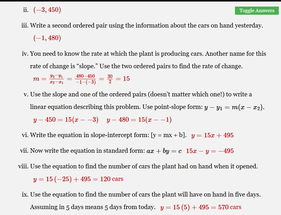 Accessible Math Notes with Answer Toggle