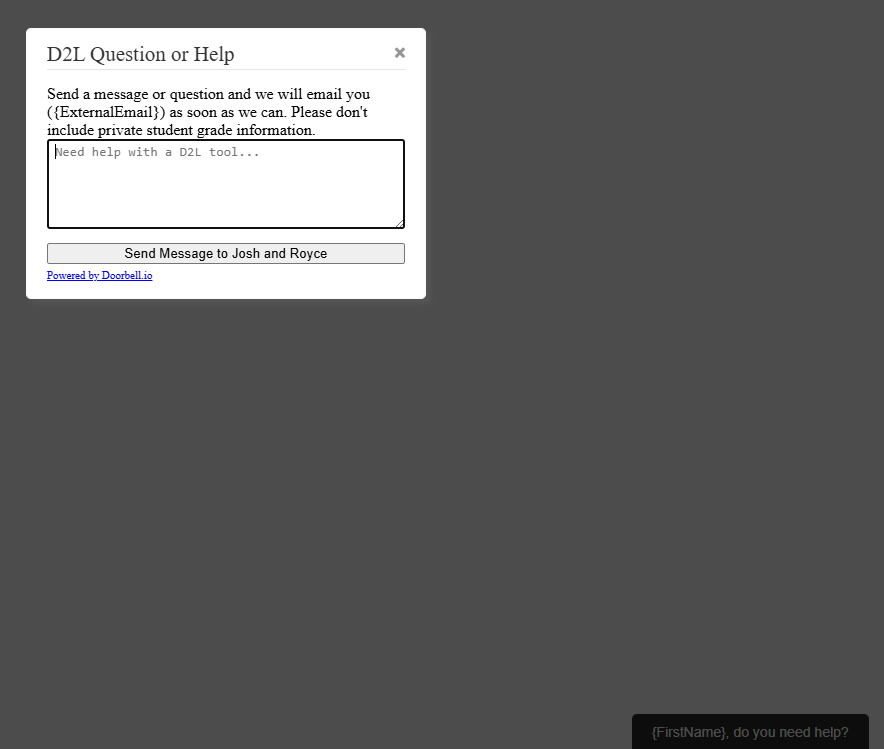 Doorbell.io LMS Help Widget
