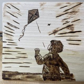 Boy Flying Kite First Attempts