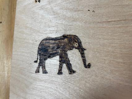 Elephant New Christmas Present with Stencil