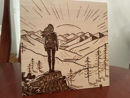 Girl on Mountain Sunrise