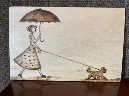 Woman Walking Puppy Dog